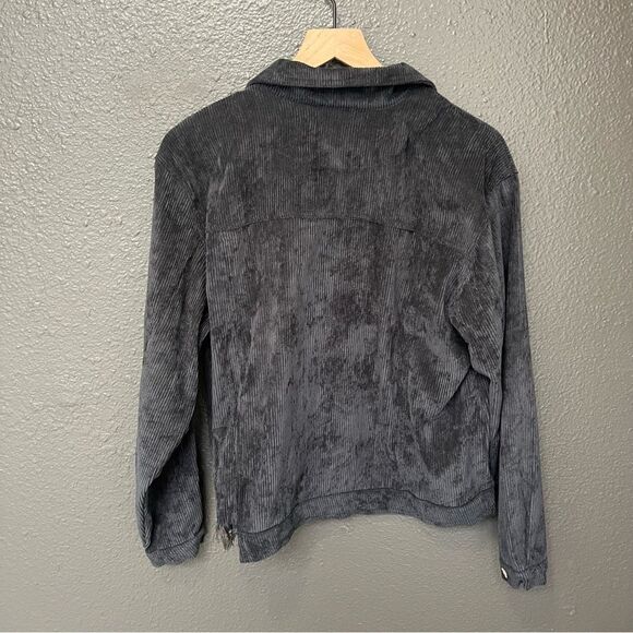 ZENANA DAYNA CORDUROY CROPPED JACKET LARGE Black - Picture 6 of 16